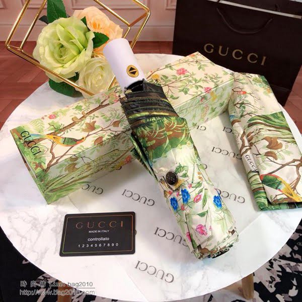 GUCCI古馳傘 時尚單品 林間光景 驚豔款 亞太專櫃最新款 全自動UV晴雨傘  zm1011